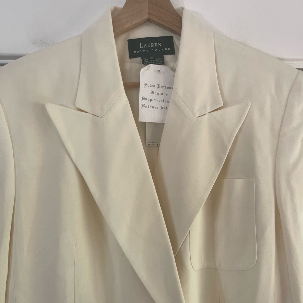 Gorgeous Vintage Ralph Lauren Cream Double Breasted Blazer - 10 - Picture 3 of 6